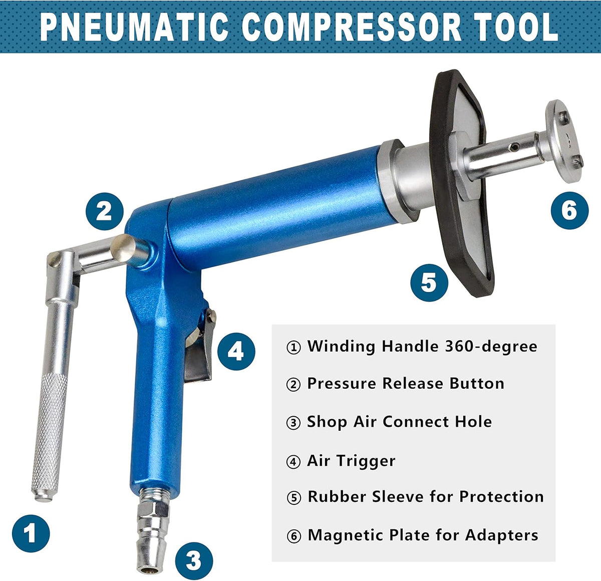 23PCS Pneumatic Brake Caliper Wind Back Tool Kit with Adapters X990
