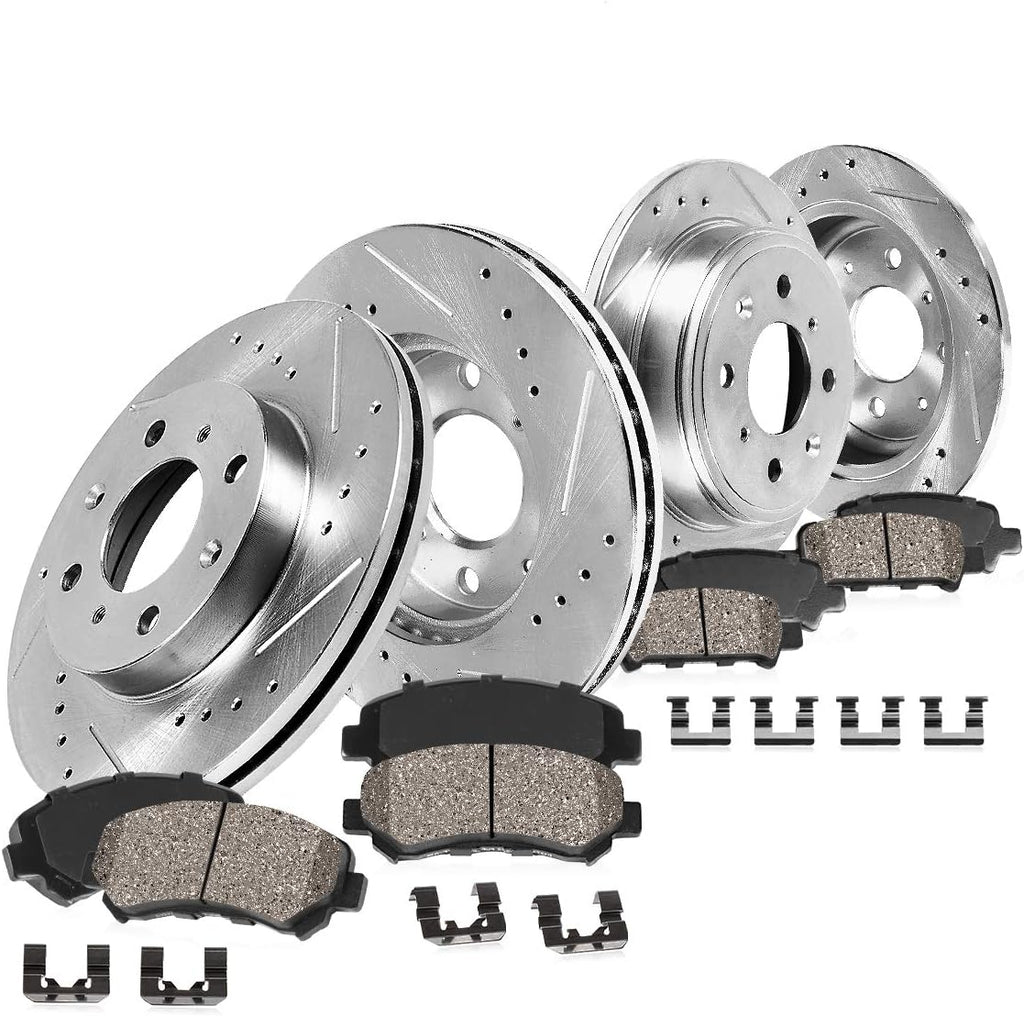 4 Lug Rotors + Ceramic Pads + Clips W7773