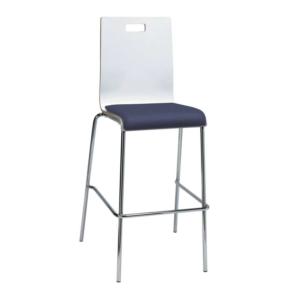 White Vinyl Seat Barstool U96632