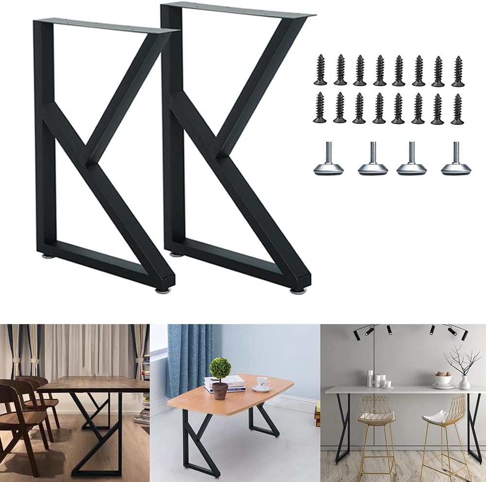 2 Pcs Cast Iron Square Tube Desk Legs 28” Height 20” Wide Q76504