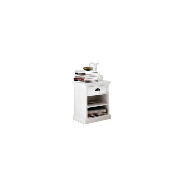 White Bedside Table with Shelves Q2075