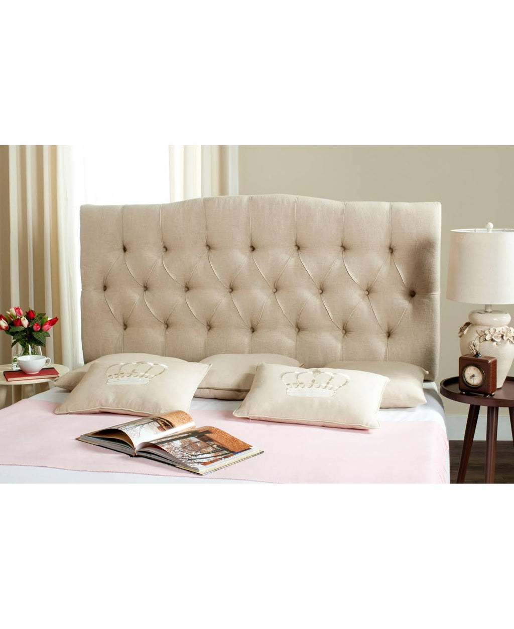 Queen Linen Tufted Headboard F55867