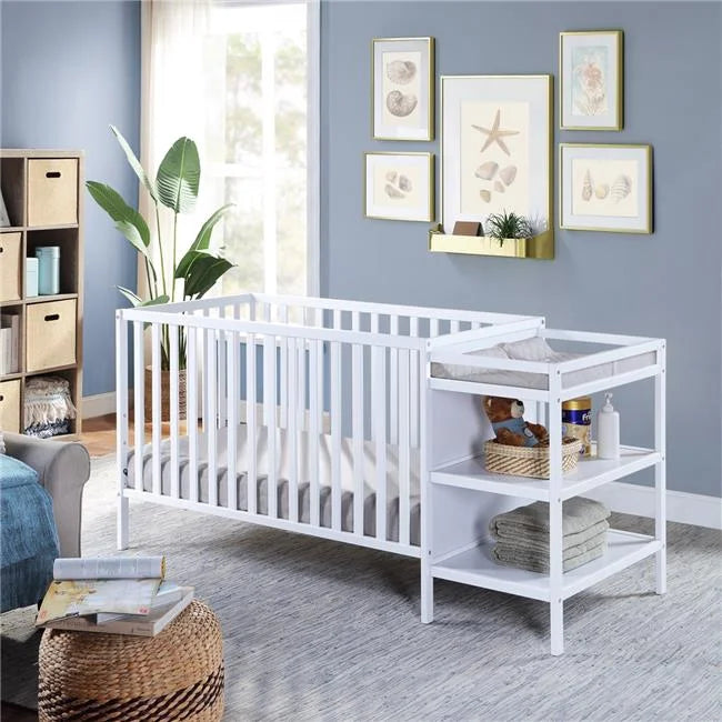 White Crib & Changer Combo H8083
