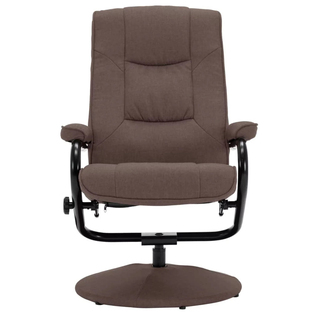Brown Fabric Swivel Recliner with Ottoman S66716