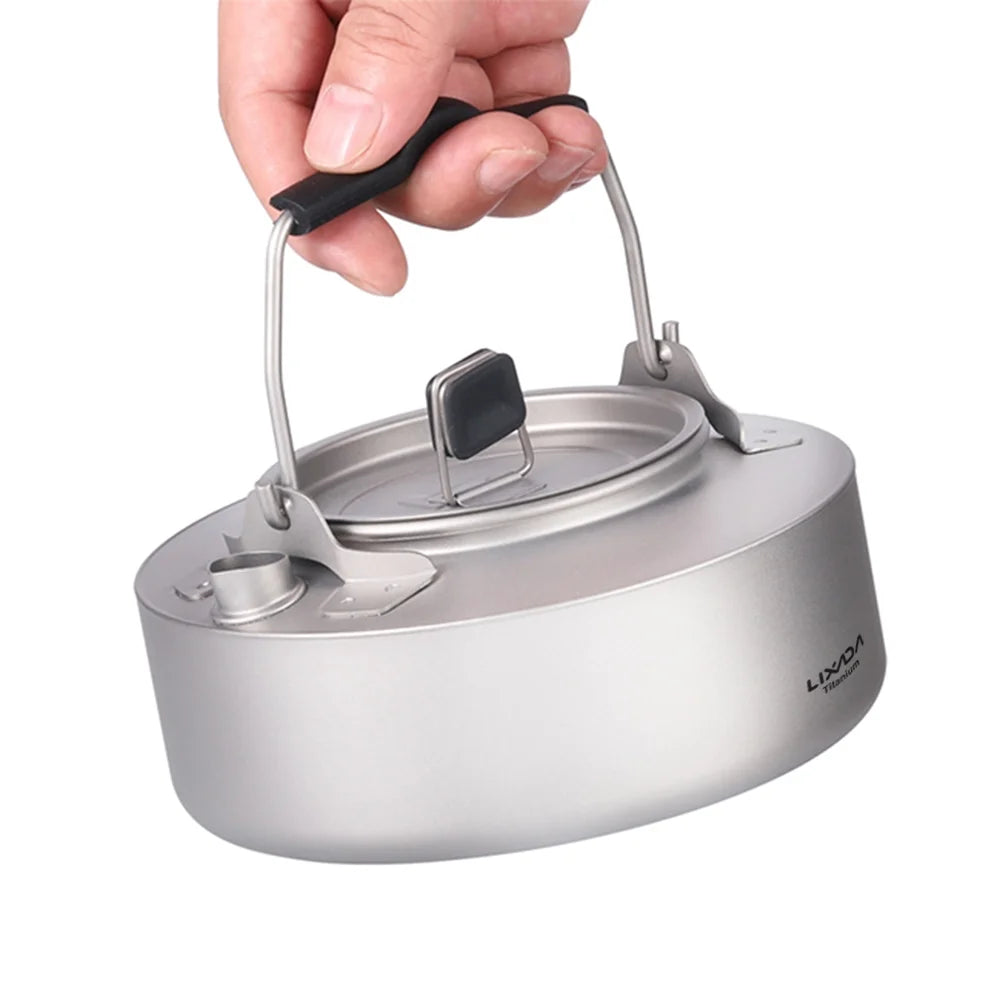 600ml Titanium Tea Pot Kettle Camping Coffee Pot S502