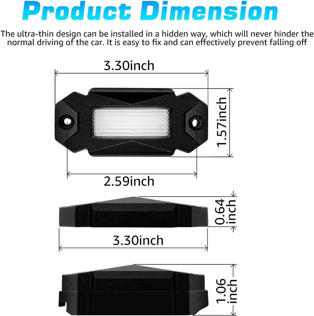 Black 8-Pods Waterproof LED Rock Lights J71437