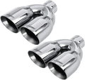 Pack of 2 Polished Stainless Dual Exhaust Tip Tailpipe 2.5 Inch Inlet 3.5" Outlet 9.5" Length J72280