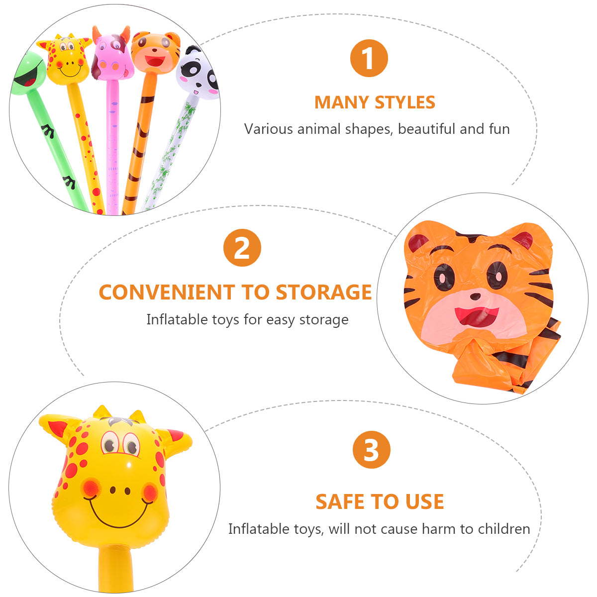 25 pcs Kids PVC Inflatable Animal Toy G2493
