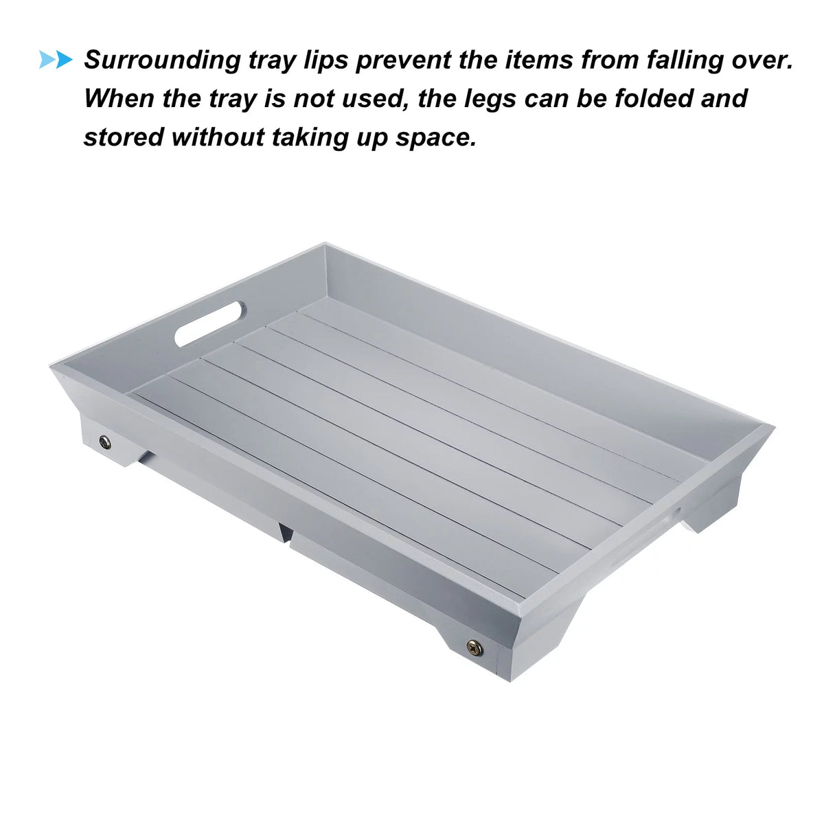 Folding Legs Portable Wooden Table Bed Tray Grey N305