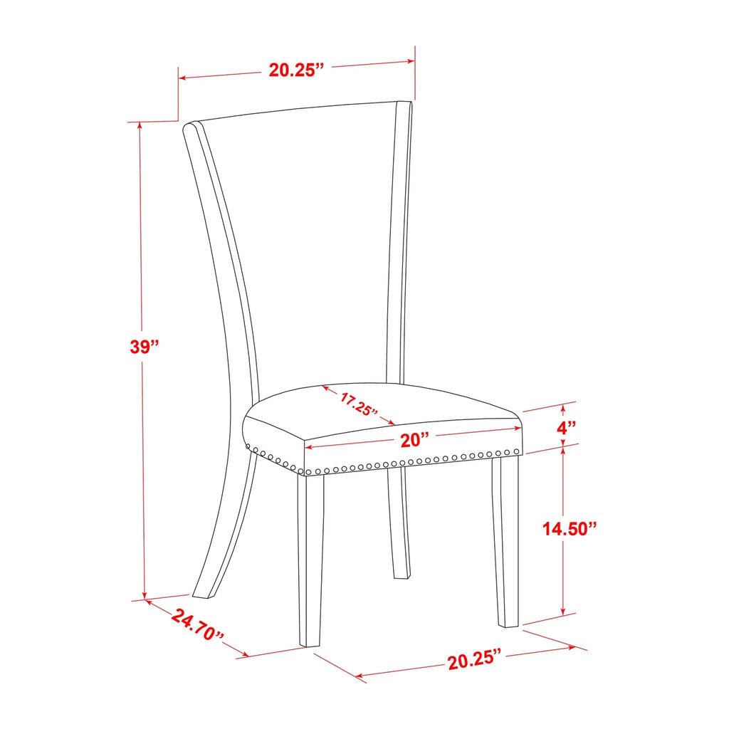 6-piece Wood Dining Set with Cushion Chairs in Gray K4034