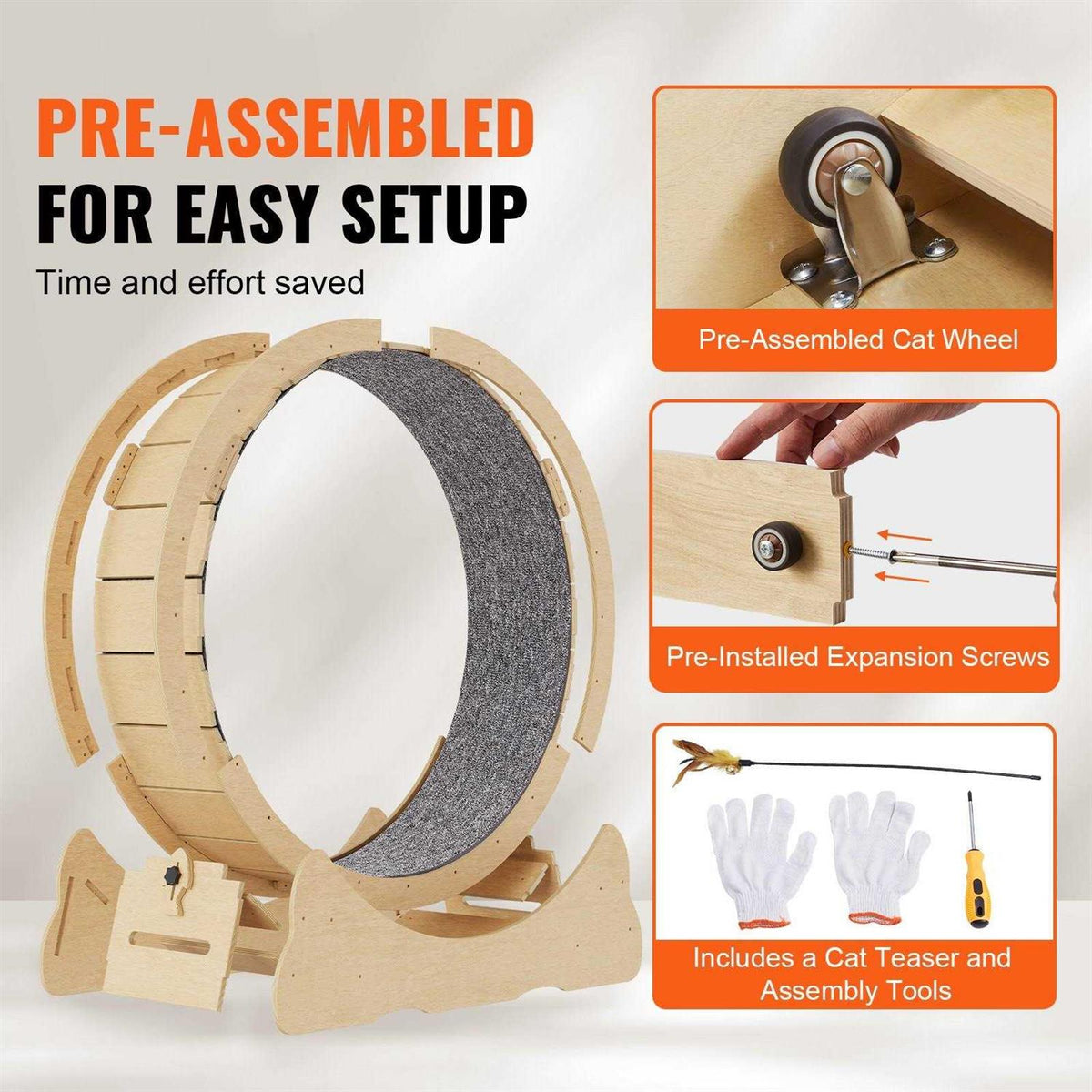 29.5 inch Cat Exercise Wheel with Detachable Carpet J4857