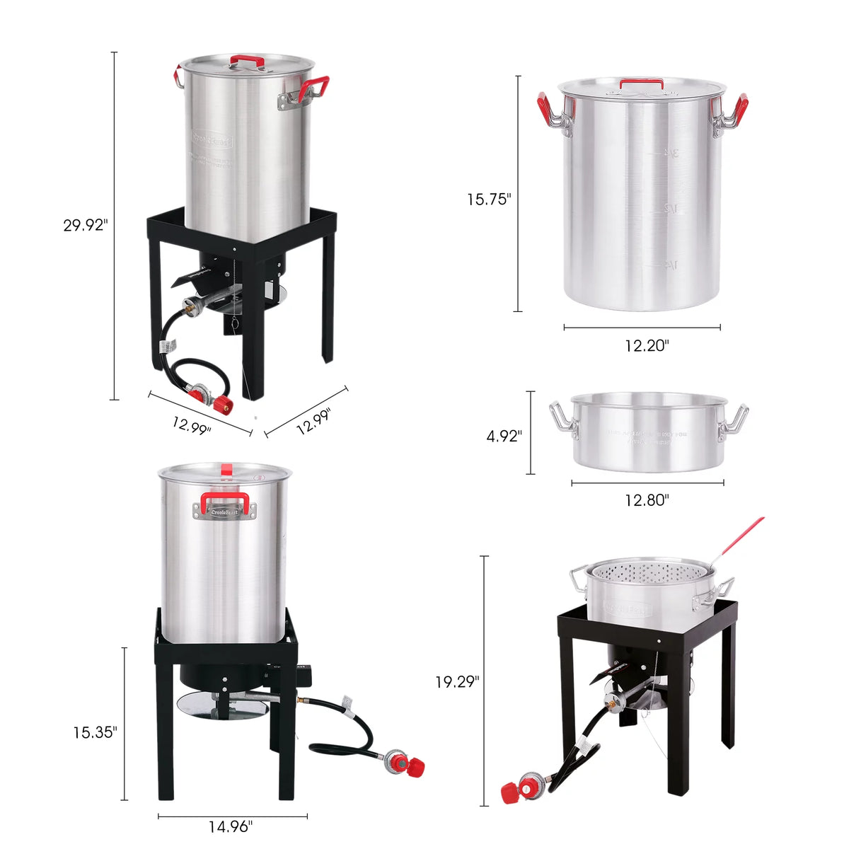 30 Qt. Turkey and 10 Qt. Fish Fryer Boiler Steamer Kit with Marinade Injector V6788