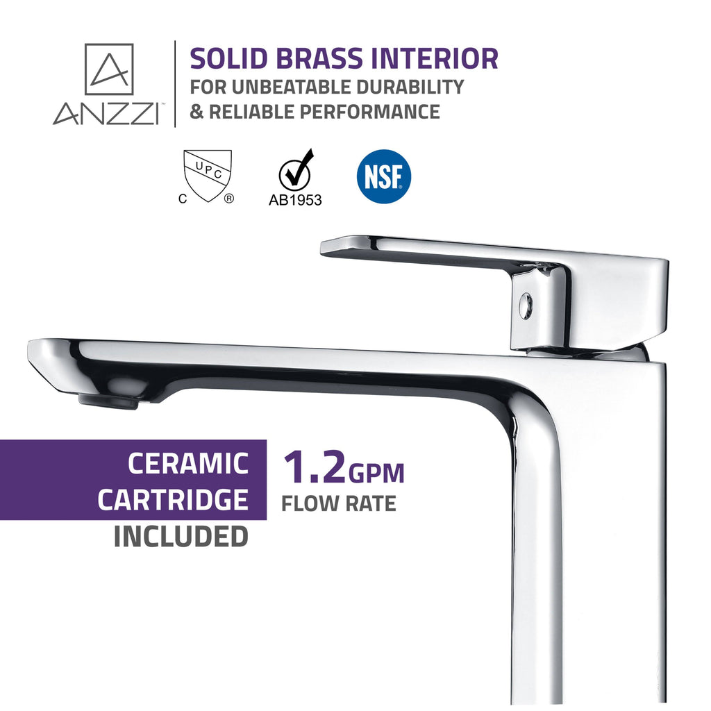Polished Chrome Single Hole Single-Handle Bathroom Sink Faucet H842