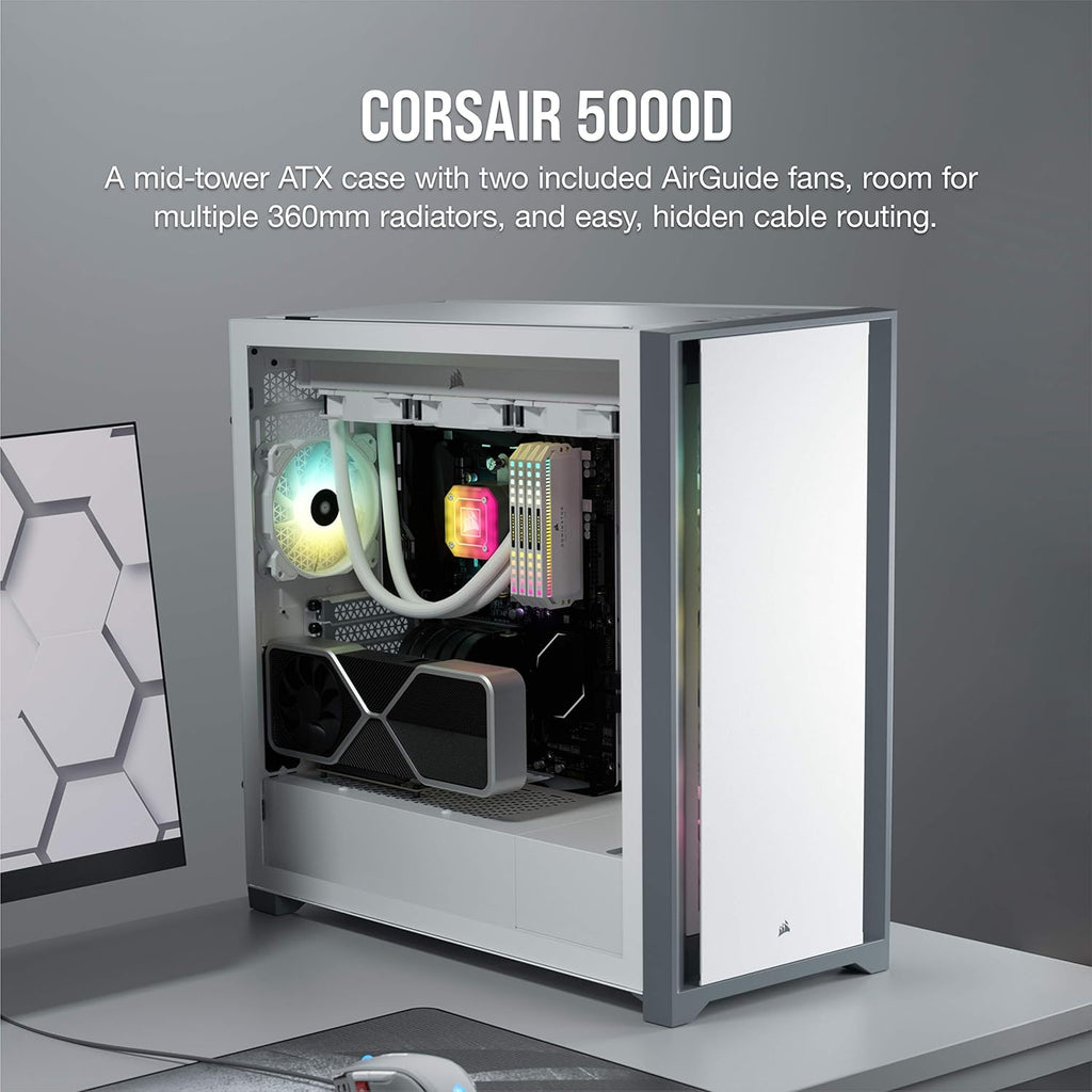 White Tempered Glass Mid-Tower ATX PC Case L613