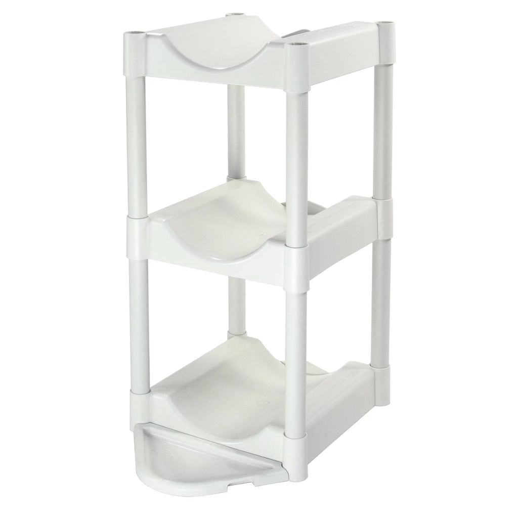 3-Tier White Plastic Storage System with Floor Protector I7305