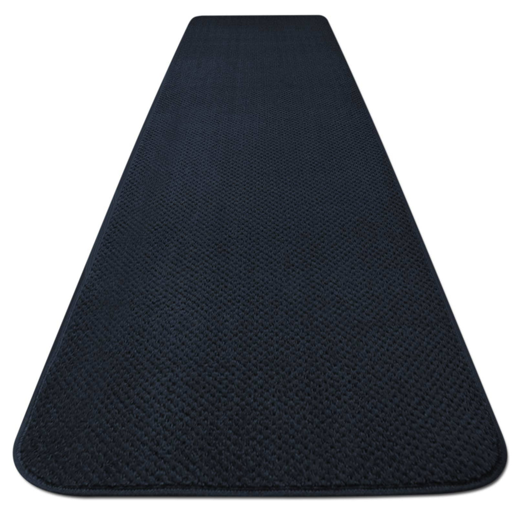 Navy Blue Skid-Resistant Carpet Runner 16 ft. x 27 in. D98396