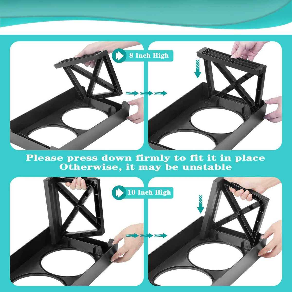 Adjustable Elevated Dog Bowl Stand with Slow Feeder Bowl Z639