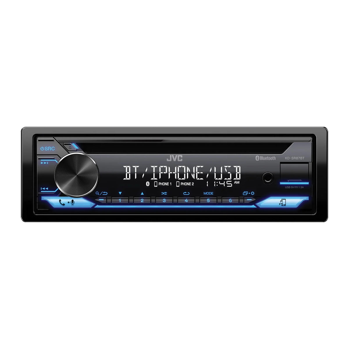 Single DIN Car Stereo CD Player with Bluetooth USB AM/FM Radio K257