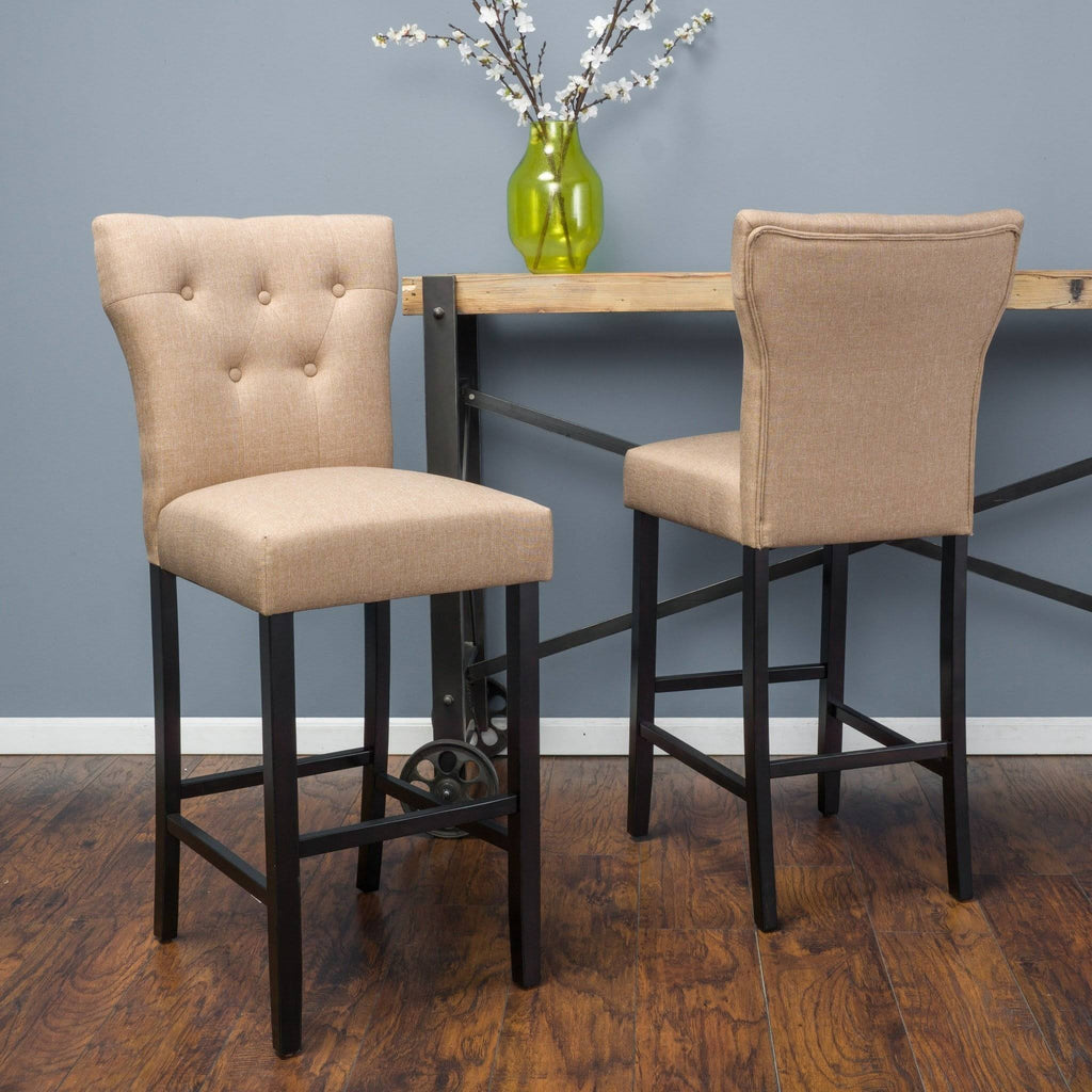 Brown Mocha Fabric Barstool (Set of 2) L746