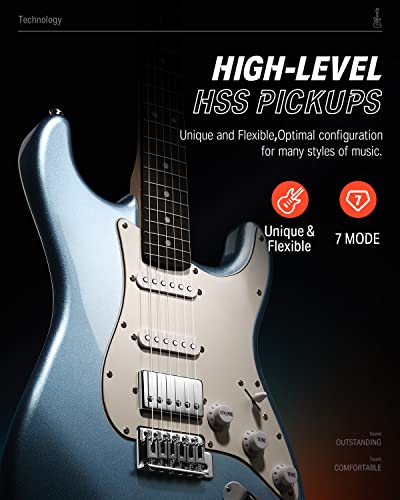 39" HSS Electric Guitar Kit with Amp, Bag, Accessories V41028