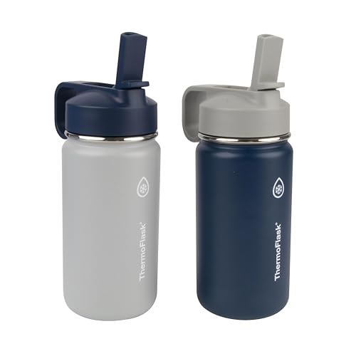 Kids Water Bottle with Straw Lid 16 oz 2 Pack L46372