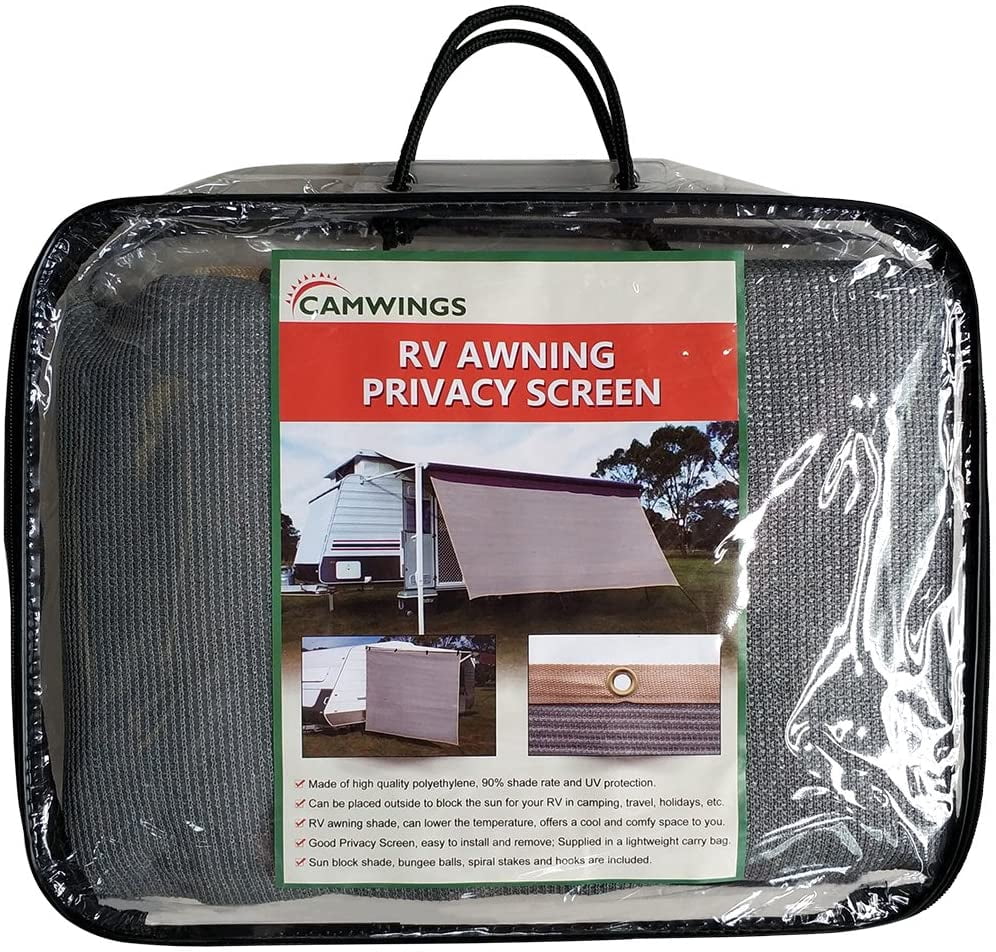 RV Awning Privacy Screen Shade Panel Kit Sunblock Drop 10 x 16ft, Grey E2876