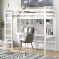 Twin Size Loft Bed with Desk and 4 Storage Shelves V49875