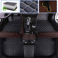 Beige Leather Waterproof Full Coverage Car Floor Mats V384