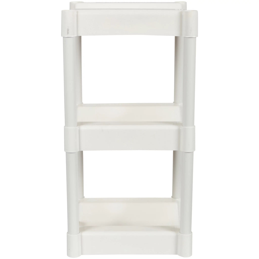 3-Tier White Plastic Storage System with Floor Protector I7305