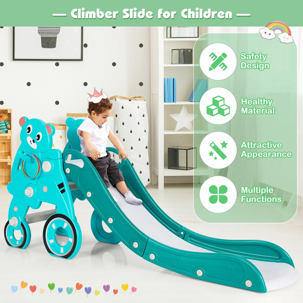 Foldable Baby Slide Toddler Climber PlaySet Pink S3281