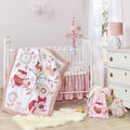 Pink/White 3 Piece Crib Bedding Set O543088