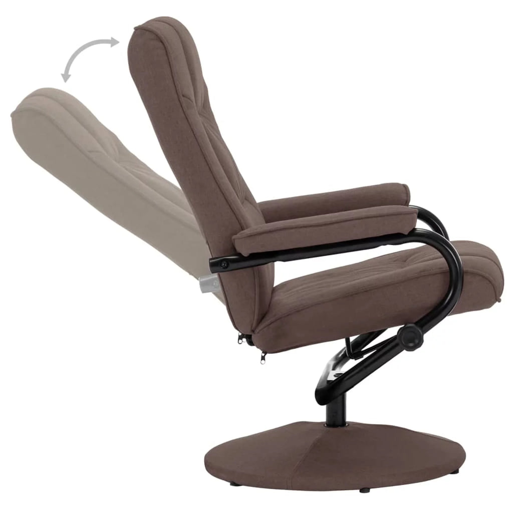 Brown Fabric Swivel Recliner with Ottoman S66716