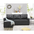 Black Air Leather Reversible Sleeper Sectional Sofa P833964