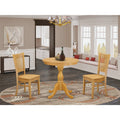 3-piece Oak Dining Table Set with Wood Seat Chairs T5087