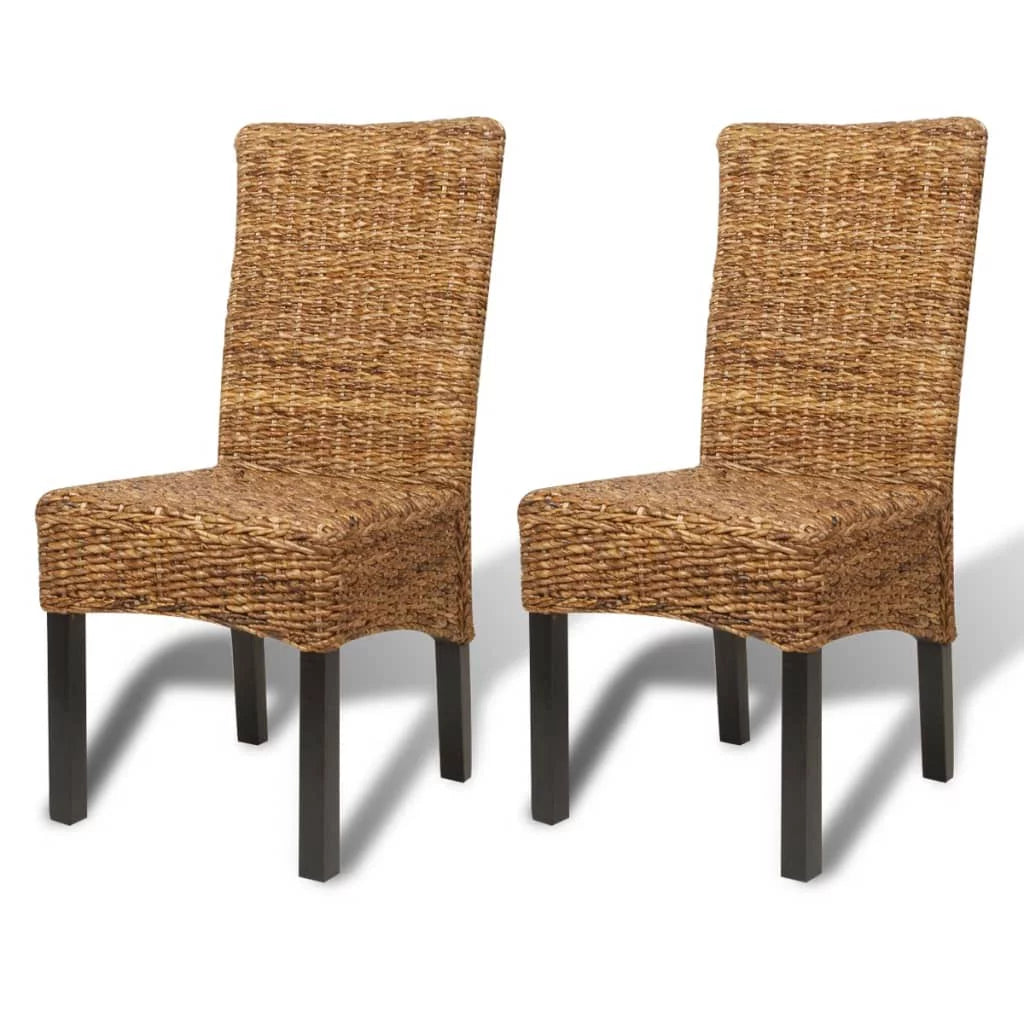 Dining Chairs 2 pcs Abaca and Solid Mango Wood B2504