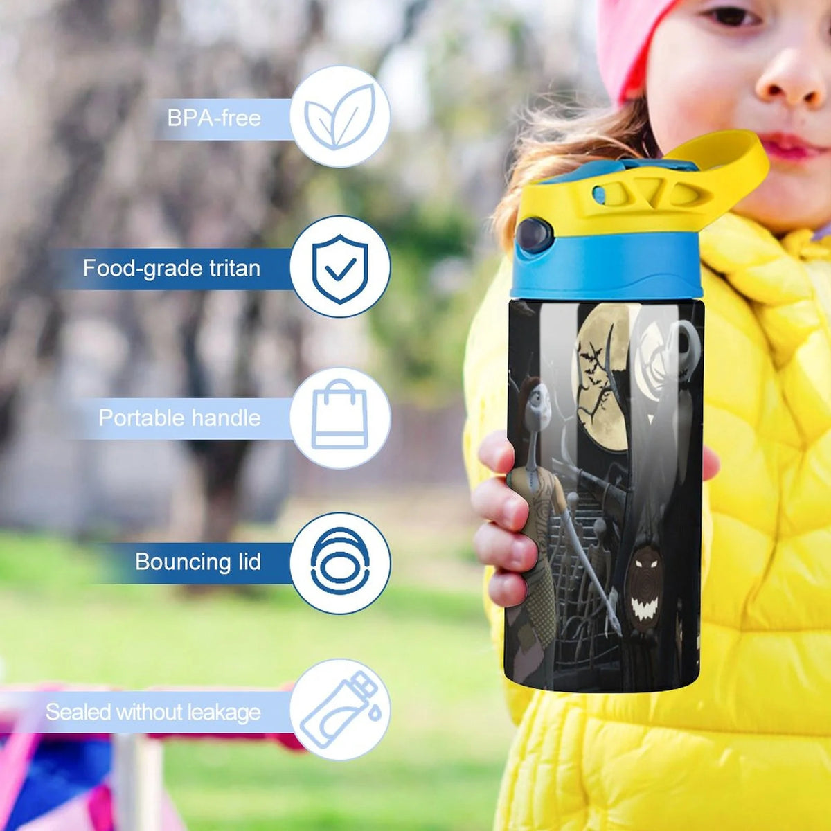 Insulated Stainless Steel Water Bottle with Straw Q2819