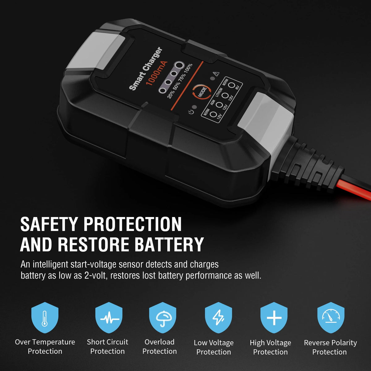 6V/12V 1A Trickle Charger Battery Maintainer J1213
