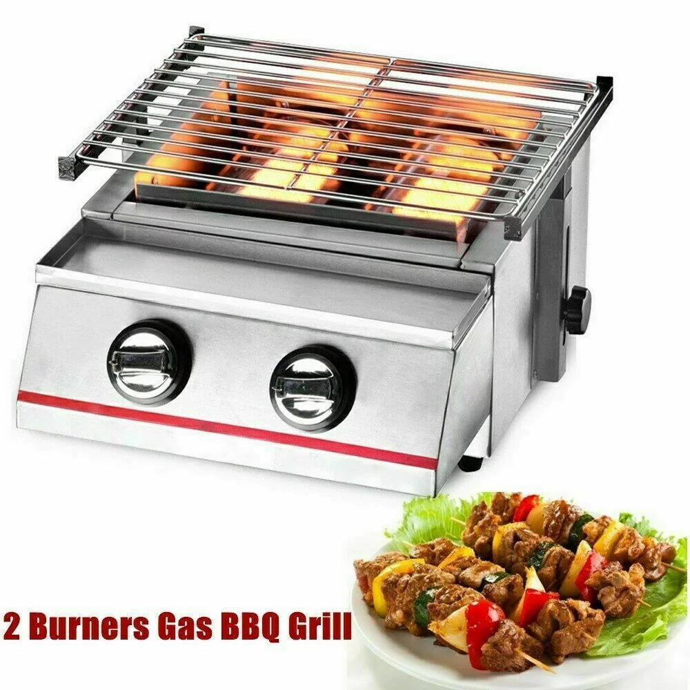 2 Burner Stainless Steel Portable Gas Grill K139