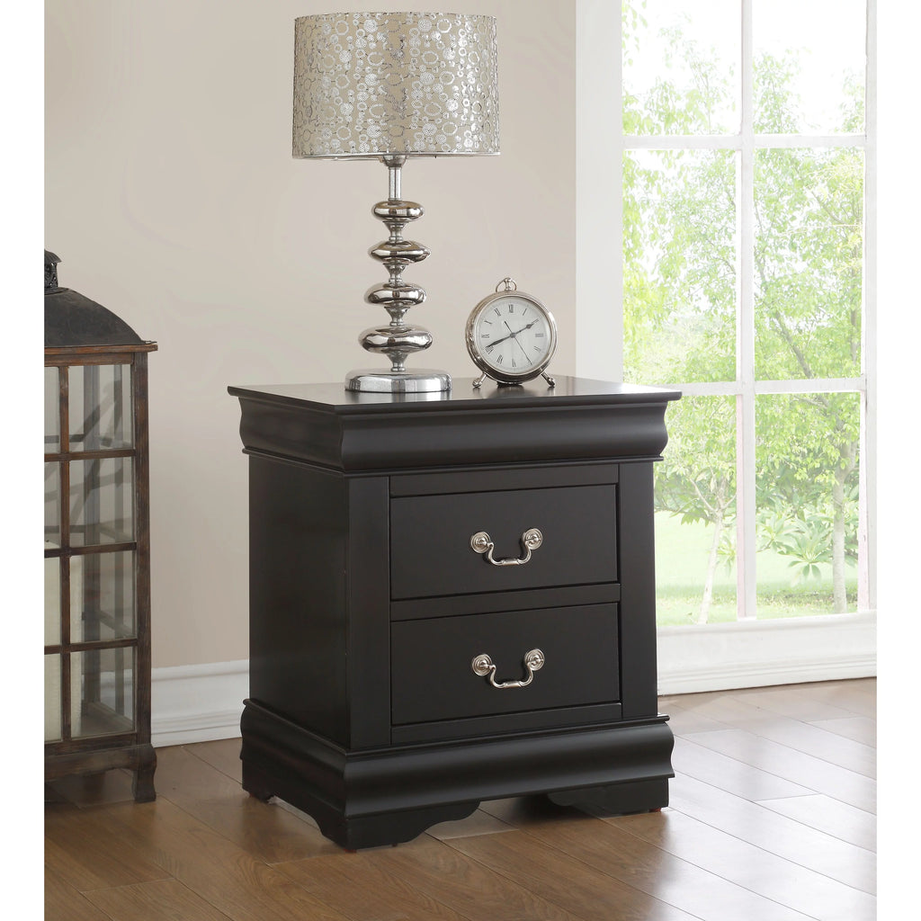 Black Wood Nightstand X46728