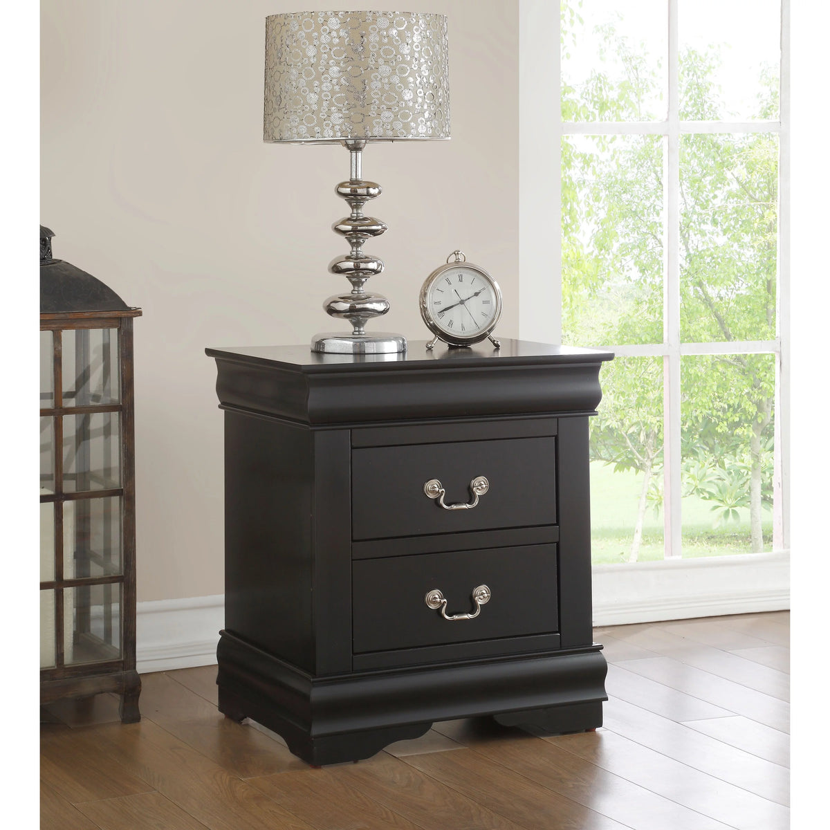 Black Wood Nightstand X46728