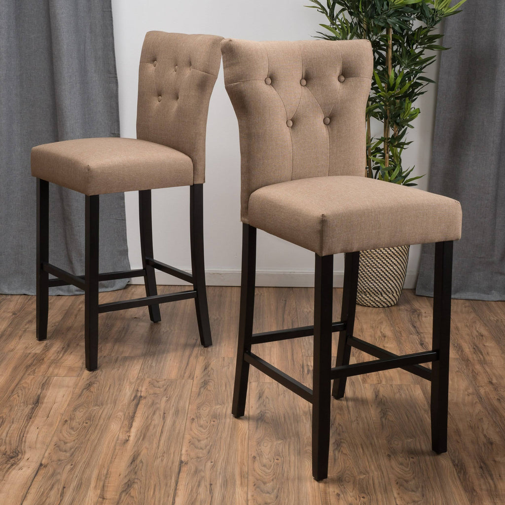 Brown Mocha Fabric Barstool (Set of 2) L746