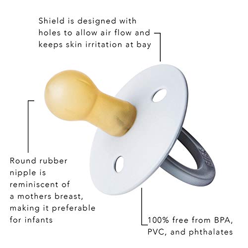 Set of 2 Natural Rubber Baby Pacifiers Z40298