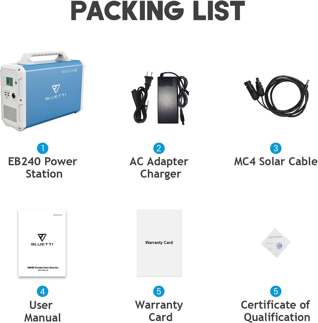 2400Wh Portable Power Station with 1000W AC Outlets J1940