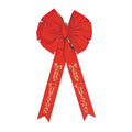 Deluxe Red Velvet Bow with Gold, Case of 12, 18 in N12151