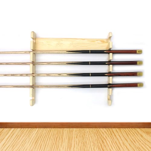 Wall-Mounted Billiard Cue Rack Holds 6 Cues Brown M4762