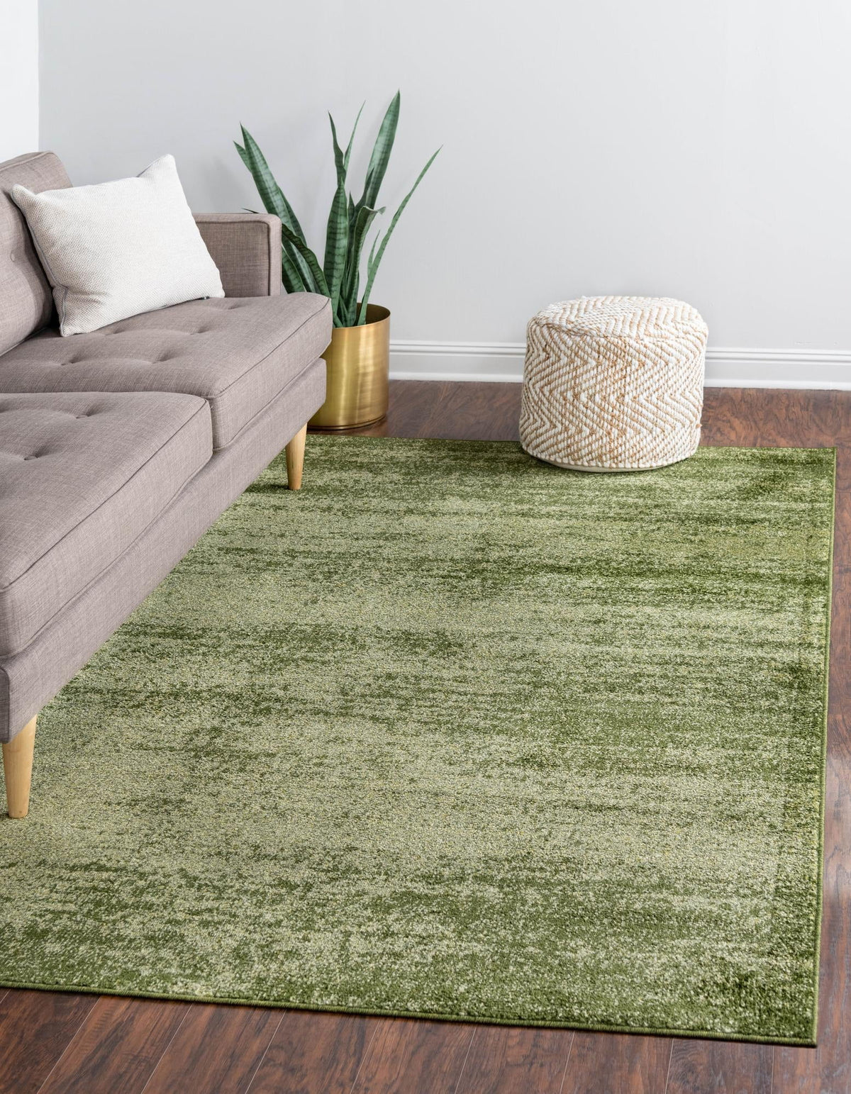 Green 9' x 12' Solid Rug H895