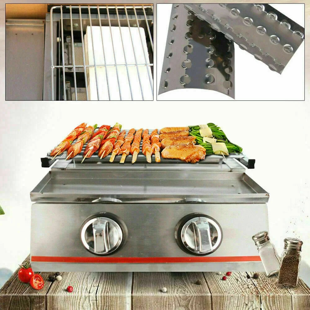 2 Burner Stainless Steel Portable Gas Grill K139
