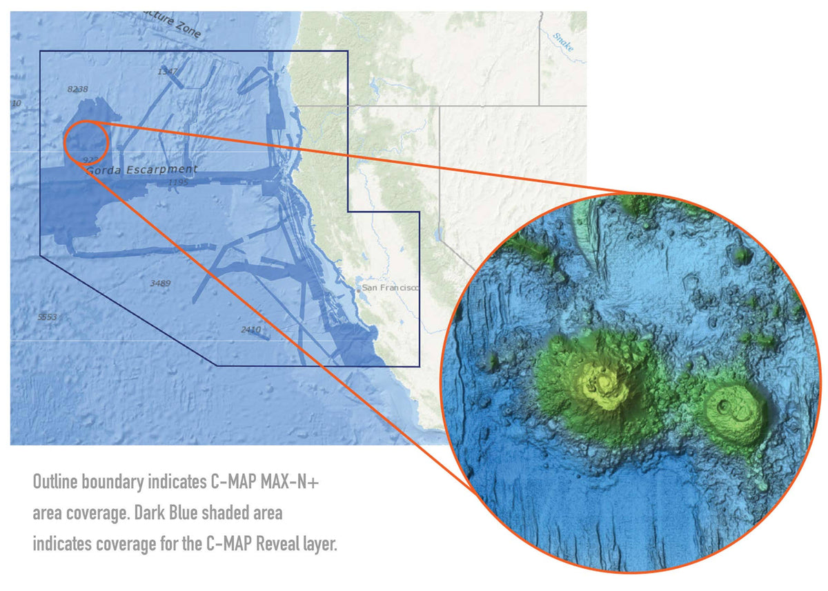 C-MAP Reveal Point Sur to Cape Blanco B638