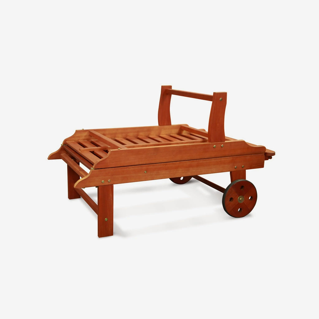 Brown Wood Folding Chaise Lounge B918136