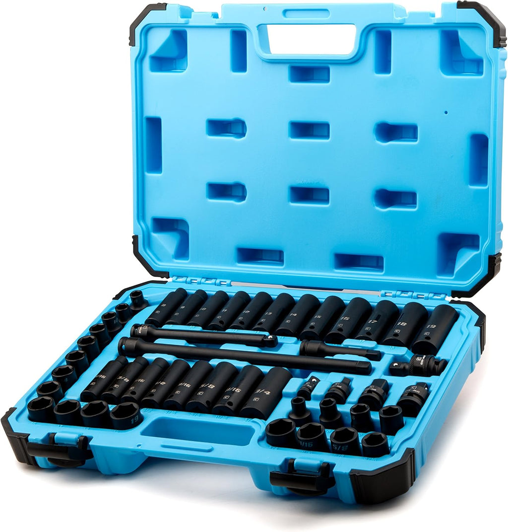 3/8-Inch Drive 48-Piece Impact Socket Set with Adapters and Extensions U5247